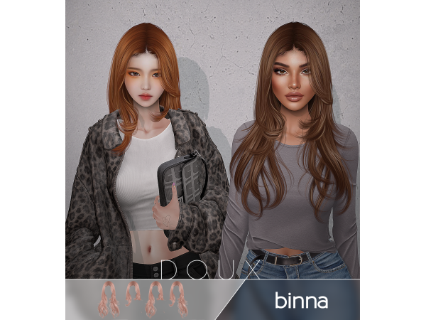 Alpha DOUX Binna Hairstyle (Poll's winner) - The Sims 4 Custom Content
