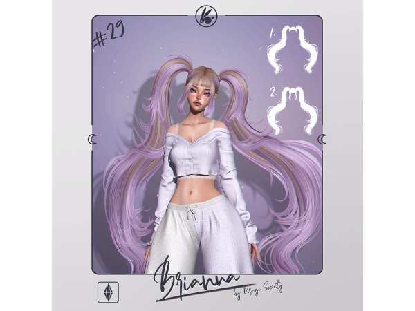 Sims 4 Brianna Hair 1 (With Bangs)