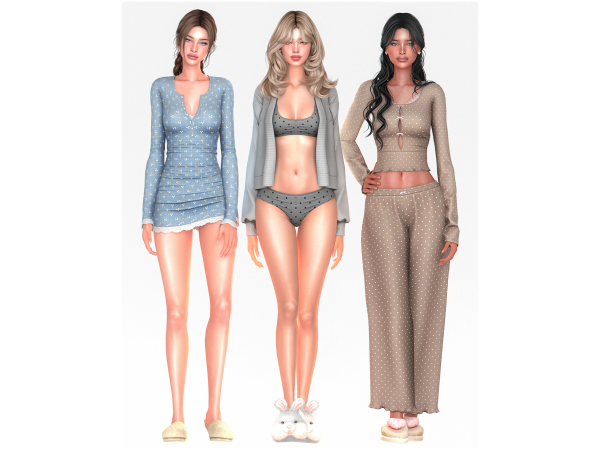 Sims 4 Stay Home Sleepwear Set by korkassims