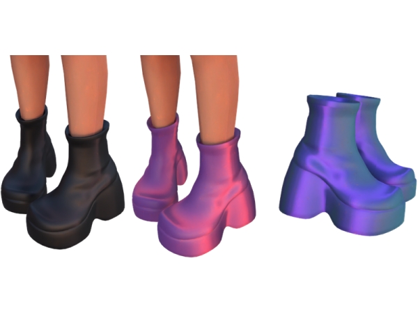 Maxis Match Moondust Chunky Platform Ankle Boots - The Sims 4 Custom Content