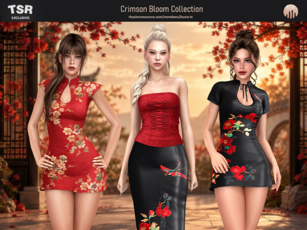 Alpha SET Crimson Bloom Collection - The Sims 4 Custom Content
