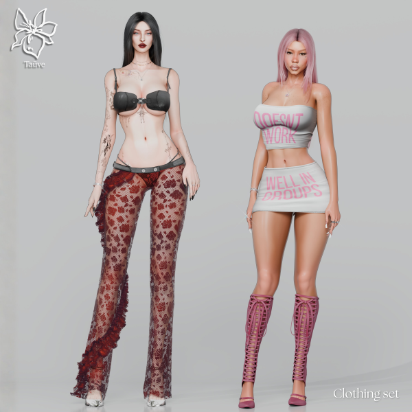 Mix THE PROVOCATEUR CLOTHING SET by simsfinds - The Sims 4 Custom Content