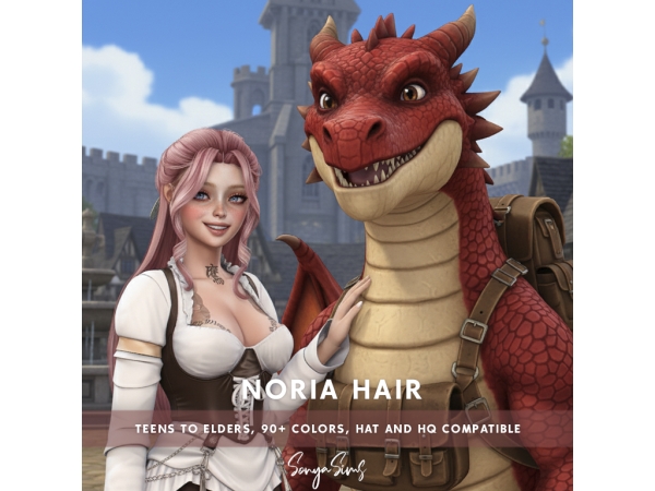Sims 4 Noria Hair (With Bangs)
