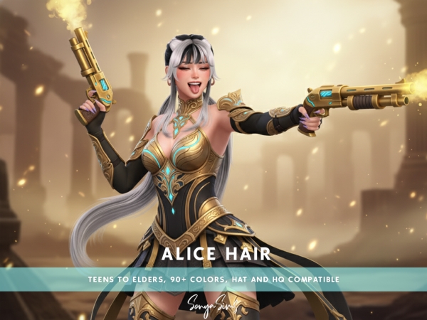 Alpha Alice Hair (Floating) - The Sims 4 Custom Content