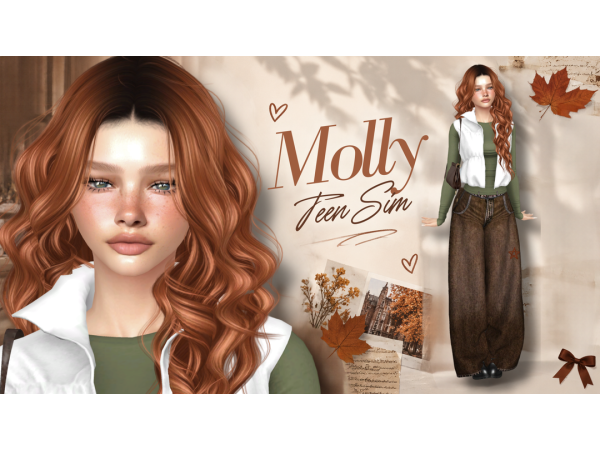 Alpha Molly Teen Sim by yolimi - The Sims 4 Custom Content