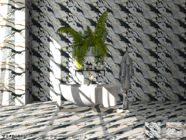 Alpha Marmo Calacatta Wall by carolldesign - The Sims 4 Custom Content