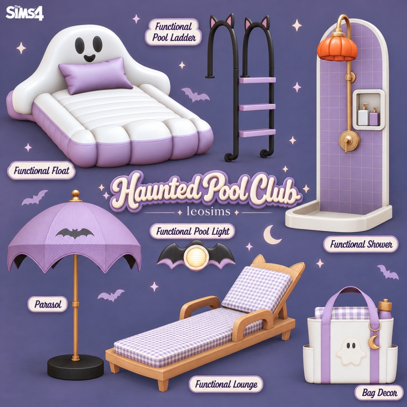 Mix Haunted Pool Club by leosims4cc - The Sims 4 Custom Content
