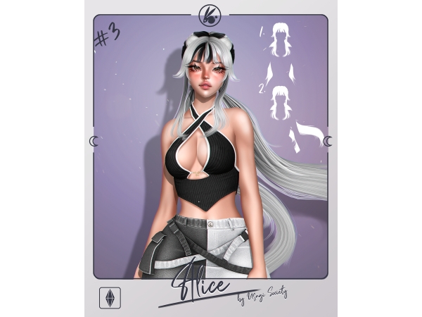Sims 4 Alice Hair (2 Hairs Pack)