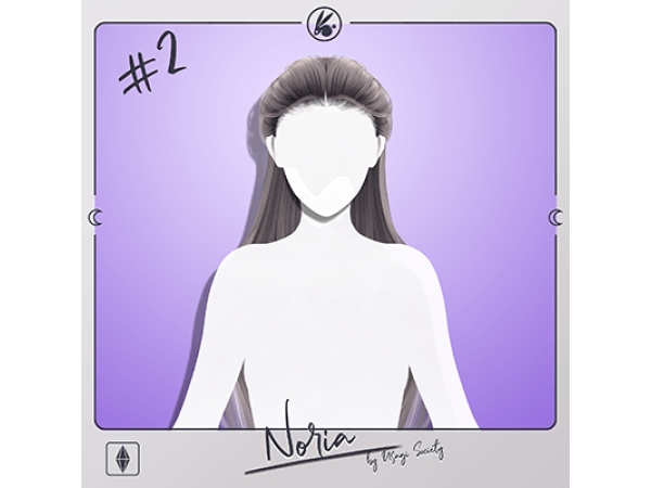 Alpha Noria Hair (nO Bangs) - The Sims 4 Custom Content