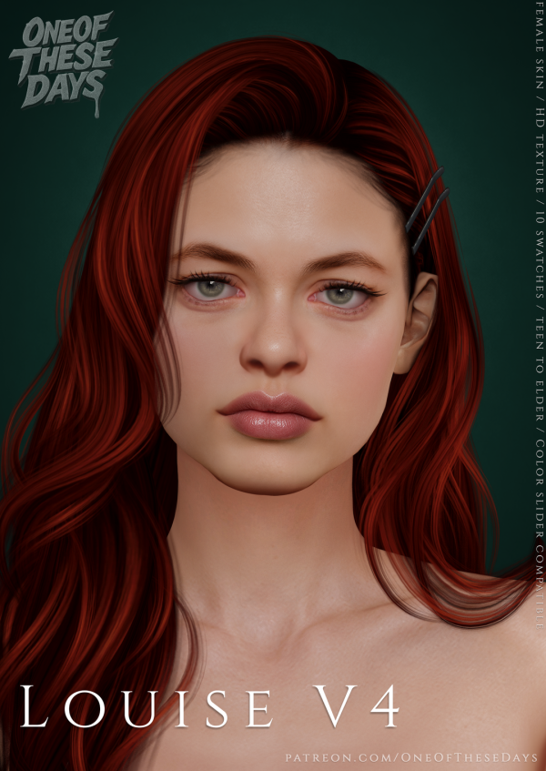 Alpha Louise V4 SKINSKINOVERLAY CHILDVERSION facemask lipstick tray files by oneofthesedays - The Sims 4 Custom Content