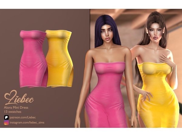 Sims 4 LIEBEC CC: ALORA MINI DRESS