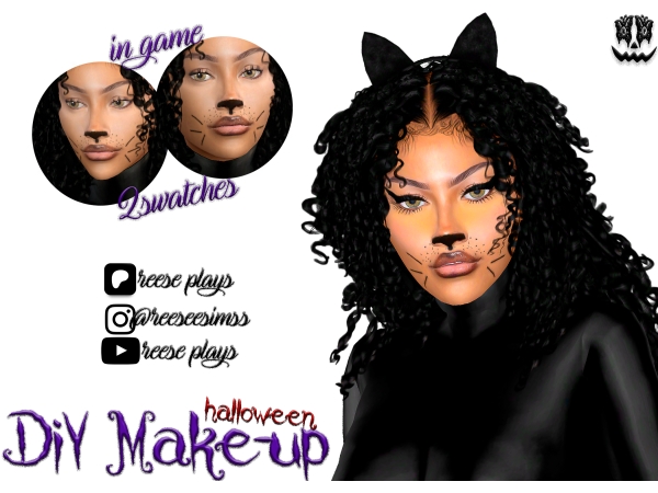 Maxis Match DIY Cat Lady Halloween Makeup Kit - The Sims 4 Custom Content