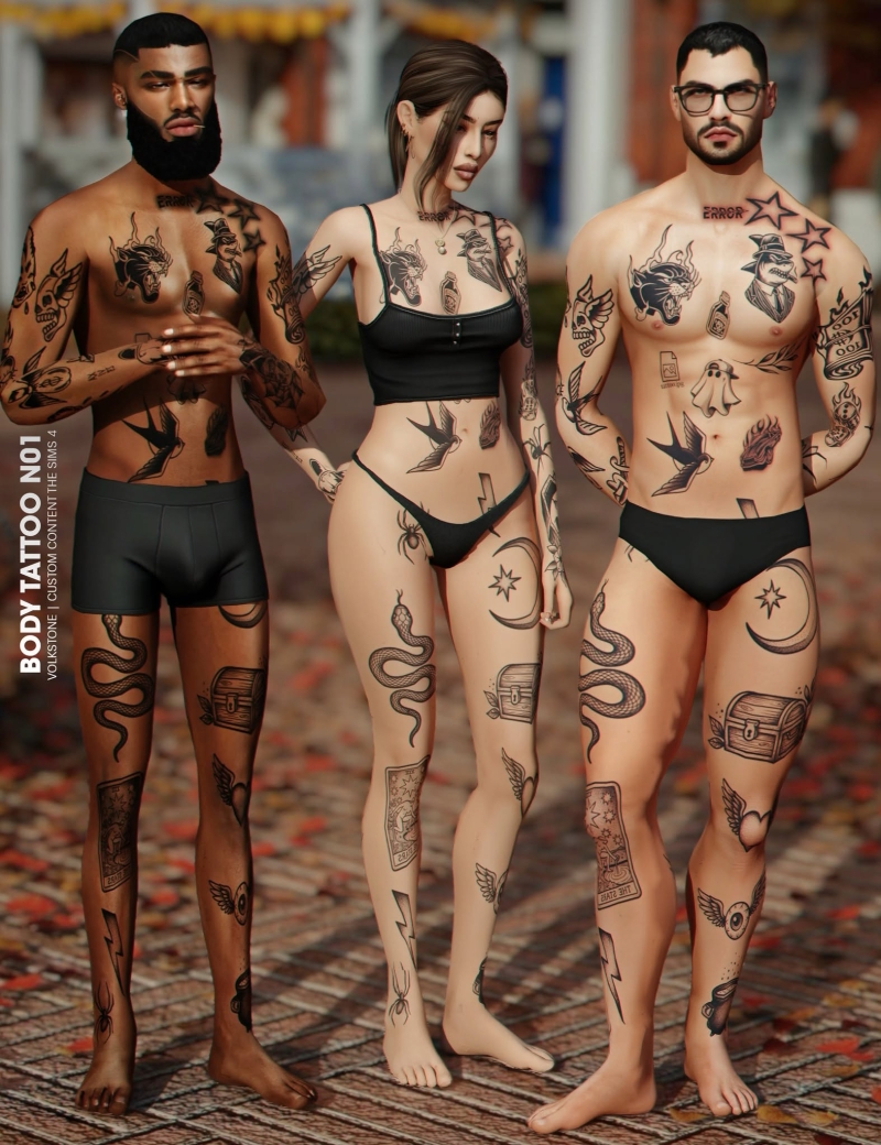 Alpha BODY TATTOO N01 by volkstonesims - The Sims 4 Custom Content