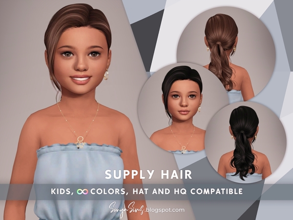 Alpha Supply Hair Kids - The Sims 4 Custom Content