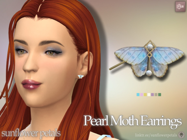 Sims 4 Pearl Moth Earrings