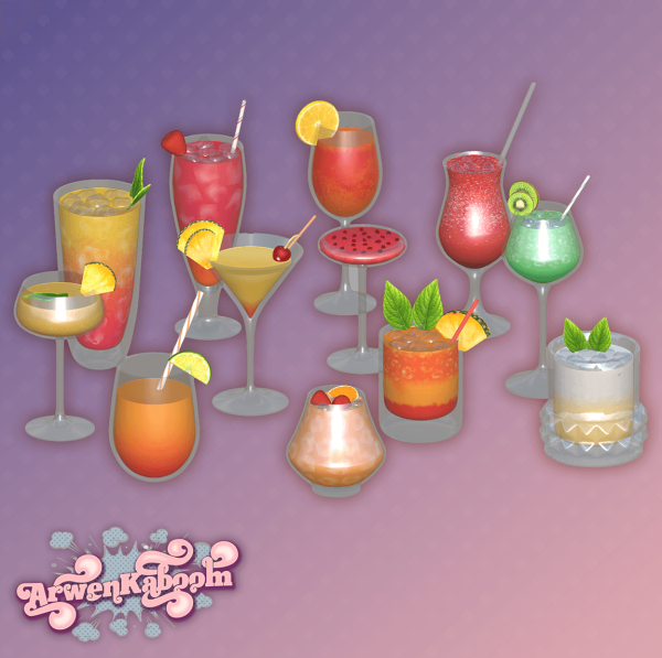 Alpha The Perfect Night Drinks by arwenkaboom - The Sims 4 Custom Content