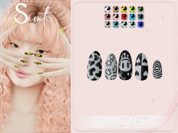 Alpha Nails AF57 - The Sims 4 Custom Content