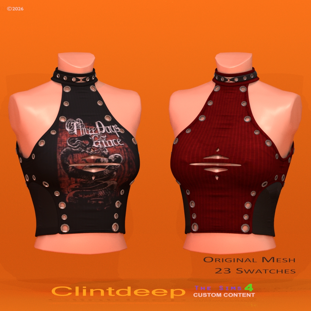 Alpha Clintdeep Mia Halter Top by clintdeep - The Sims 4 Custom Content