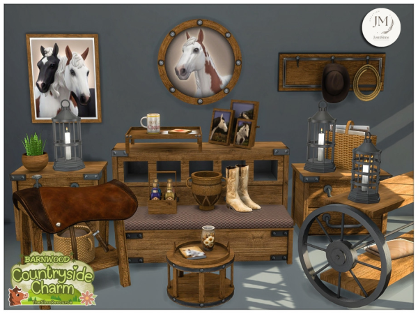Mix Barnwood countryside charm bedroom3 - The Sims 4 Custom Content