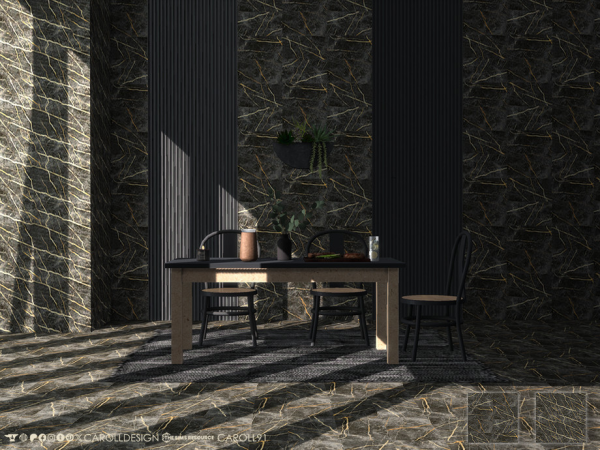 Sims 4 Marmo Nero Wall