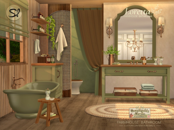 Mix Loretta Bathroom - The Sims 4 Custom Content