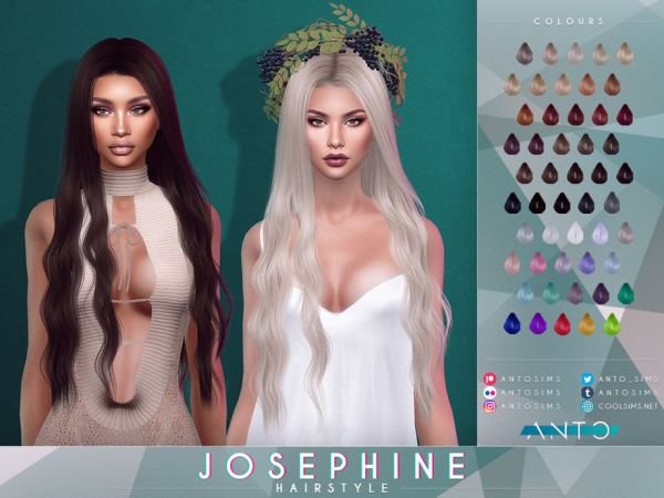 Sims 4 Josephine Hairstyle by Anto