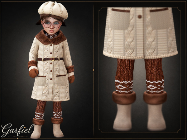 Alpha Toddler Cozy knitted tights with charming winter patterns by thesimsresource - The Sims 4 Custom Content