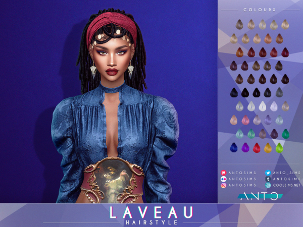 Sims 4 Laveau Hairstyle by Anto