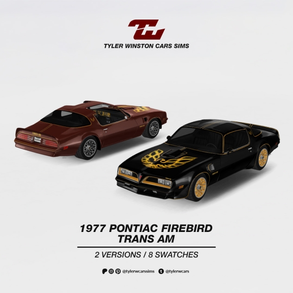 Alpha Tyler Winston Cars 1977 Pontiac Firebird Trans Am by tylerwcars - The Sims 4 Custom Content