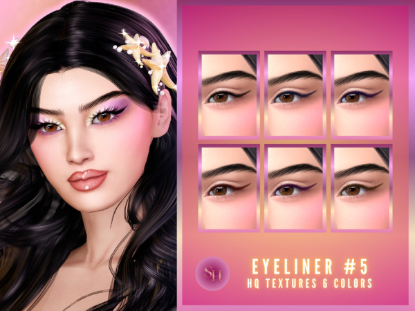Alpha SH Eyeliner 5 by Sunset_Haven - The Sims 4 Custom Content