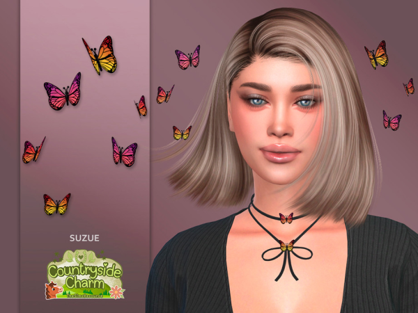 Alpha Countryside Butterfly Accessory by Suzue - The Sims 4 Custom Content