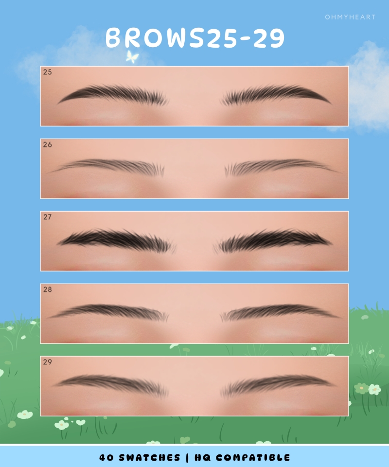 Mix brows25 29 by ohmyheart - The Sims 4 Custom Content