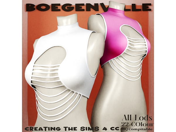 Alpha Boe_Heny'youbi Crop Top - The Sims 4 Custom Content