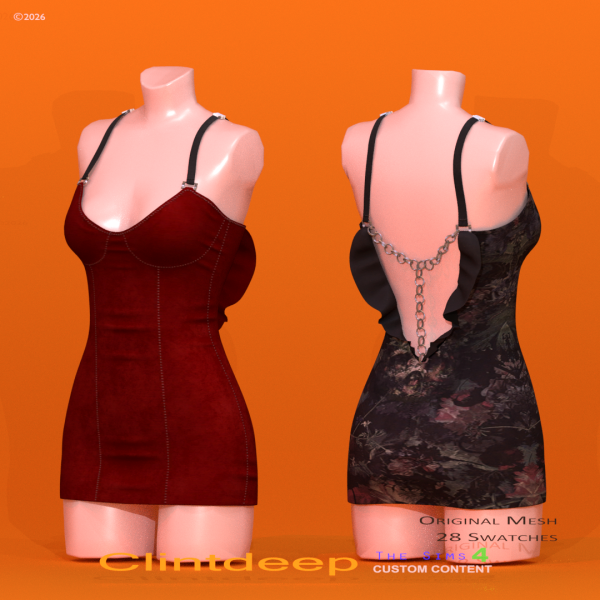 Alpha Clintdeep Lina Dress by clintdeep - The Sims 4 Custom Content