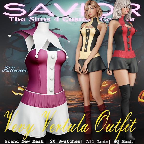 Alpha Svr_Vevy Vertula Outfit( Halloween) by saviorts4 - The Sims 4 Custom Content