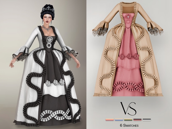 Sims 4 Watteau Pleat Dress