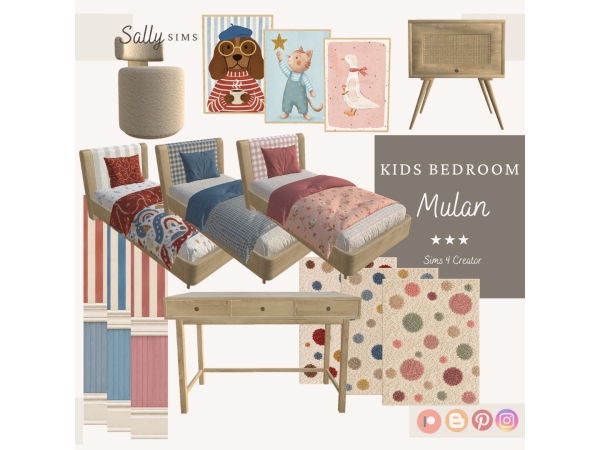 Alpha Kids Bedroom Mulan - The Sims 4 Custom Content