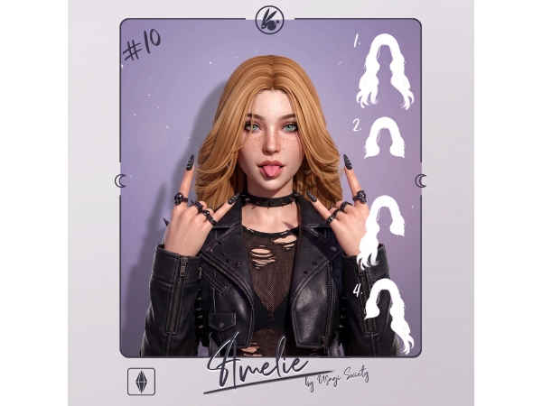 Sims 4 Amelie Hair - Back version By UsagiSociety UsagiSociety