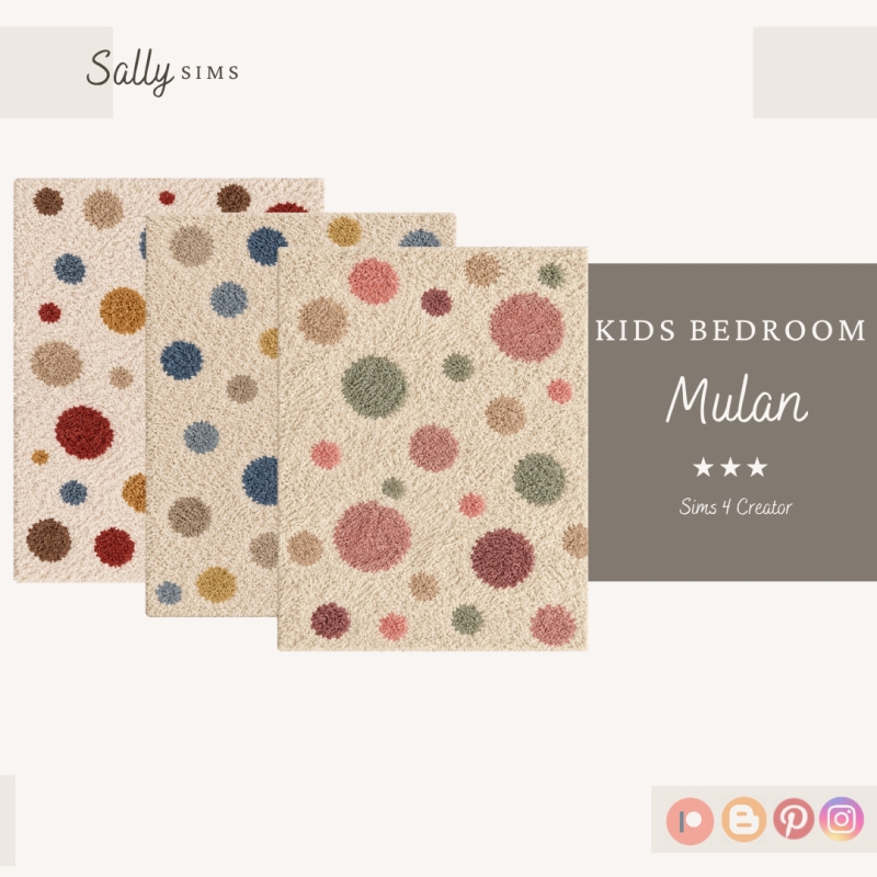 Alpha Kids Bedroom Mulan Rugs by sally4sims - The Sims 4 Custom Content