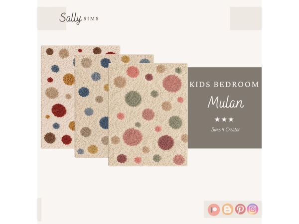Alpha Kids Bedroom Mulan Rugs - The Sims 4 Custom Content