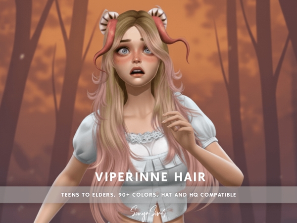 Sims 4 Viperinne Hair and Accs pack (4hairs + 2 acc)