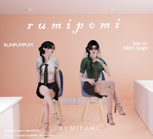 Alpha Rumpumpum_Gabriella Outfit Set by rumi_pomi - The Sims 4 Custom Content