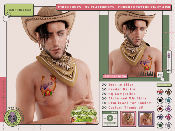 Sims 4 Countryside Charm Lucky Tattoo