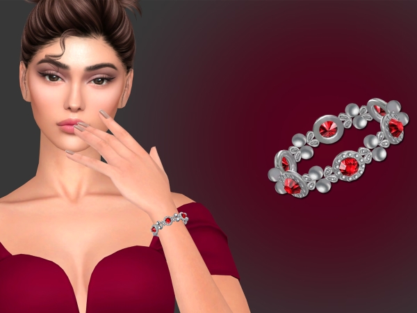 Alpha Emily Pearl and Gems Bracelet - The Sims 4 Custom Content