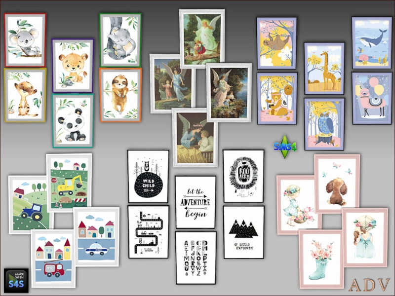 Alpha Toddler room paintings by artedellavita_mabra - The Sims 4 Custom Content