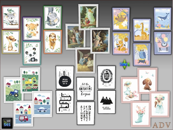 Alpha Toddler room paintings - The Sims 4 Custom Content