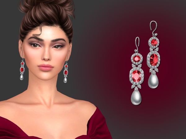 Sims 4 Emily Pearl Drop Earrings