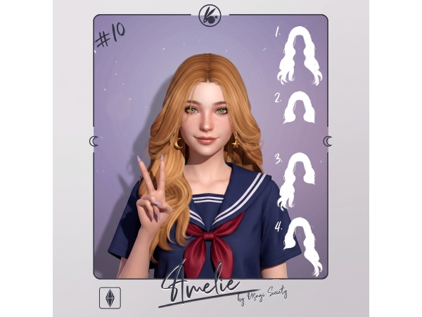 Sims 4 Amelie Hair - Left version