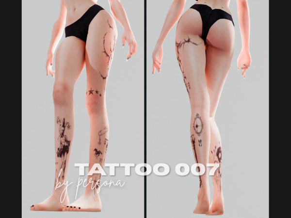 Mix PERSONA Tattoo VII by simsbypersona - The Sims 4 Custom Content