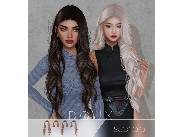 Alpha DOUX SCORPIO HAIRSTYLE - The Sims 4 Custom Content